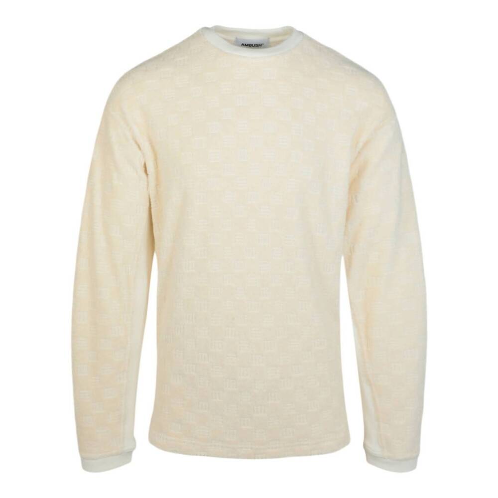 NEW AMBUSH men's monogram crewneck sweatshirt in white
